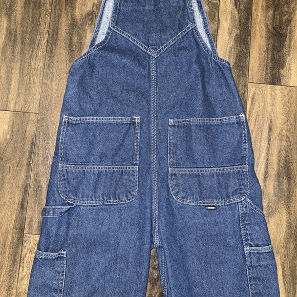 Berne Vintage Washed Denim Bib Overalls Raw Hem Men's Size 28x17 Customized READ - Picture 6 of 8